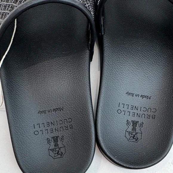 Brunello Cucinelli Black Mesh Slide Sandals - Picture 3 of 5